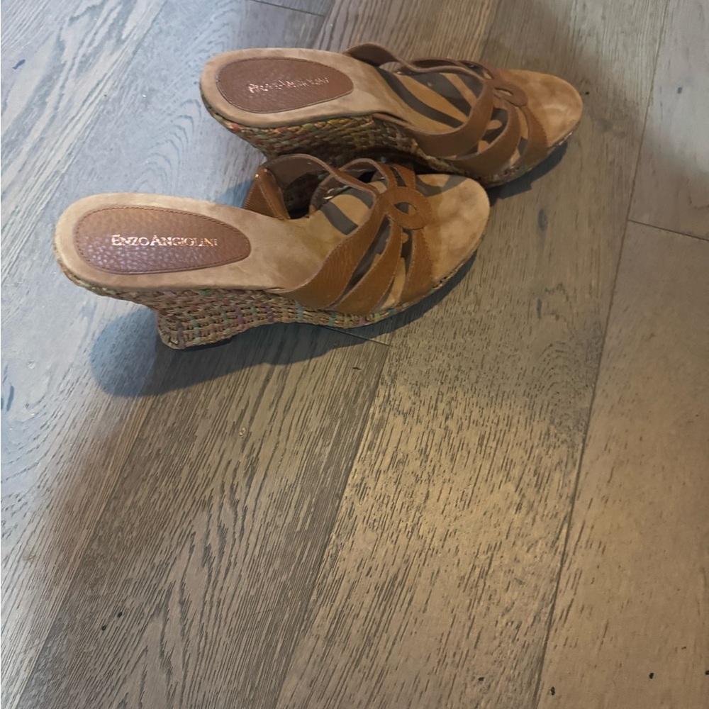 Enzo Angiolini Brown Wedge Sandals